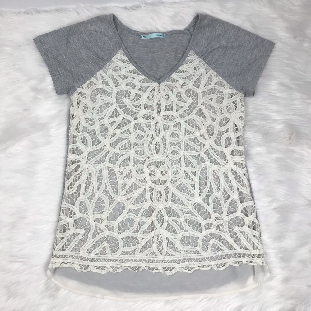 Maurice’s Multi Textural Layered Dressy Tee Med